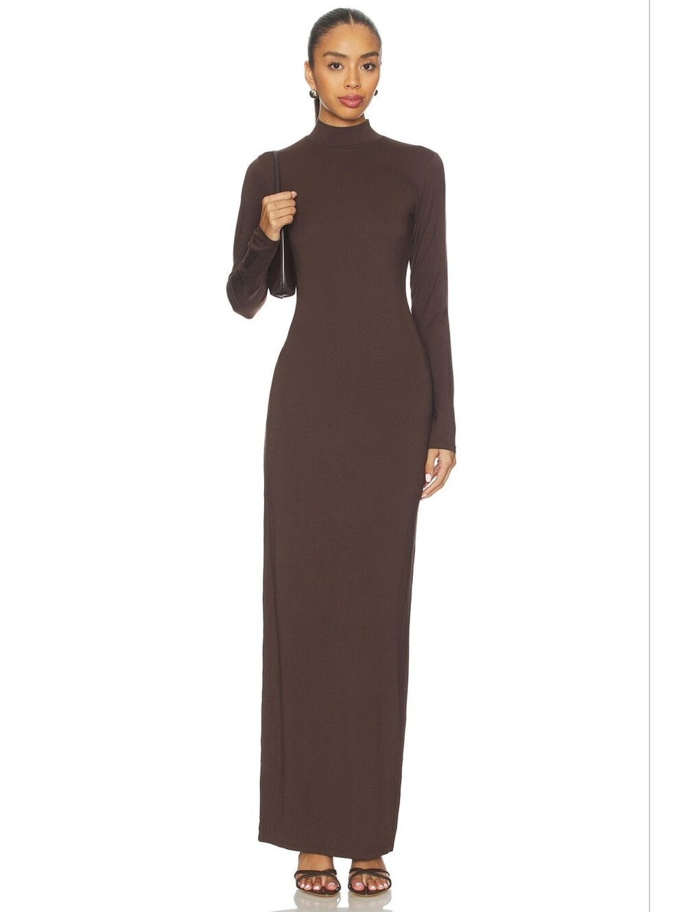 Skims Smooth Layers Turtleneck Dress in Espresso medium